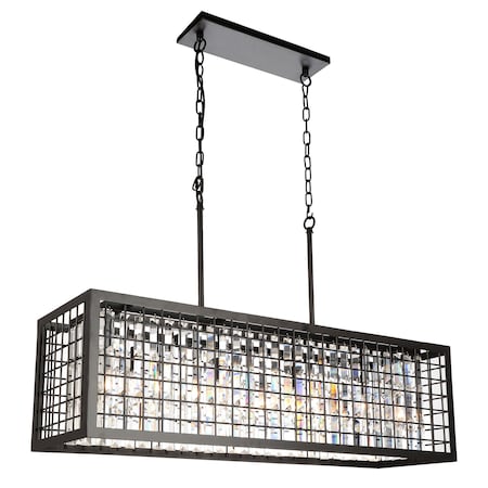 Cwi Lighting Meghna 4 Light Down Chandelier With Brown Finish 9697P36-4-192